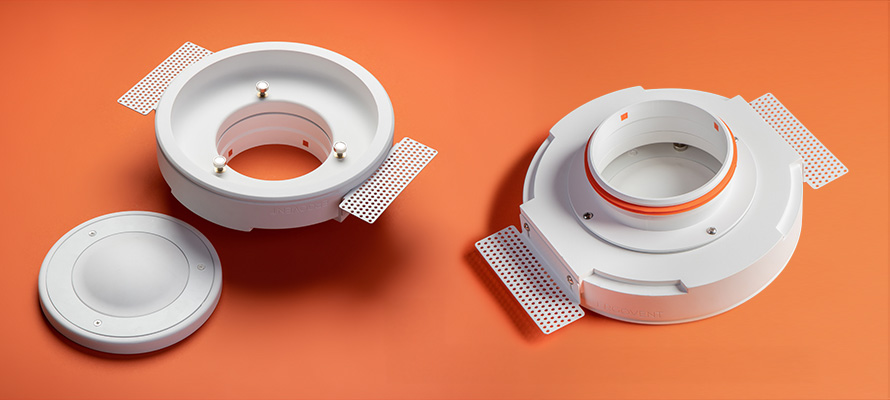 Усъвършенстван дизайн, магнитни държачи и система за монтаж на дифузера ERGOVENT RONDO